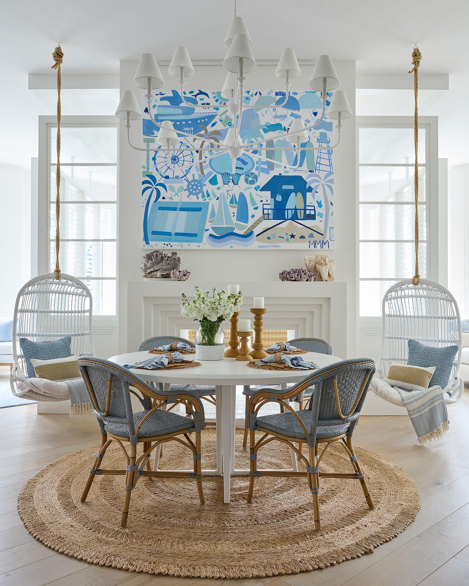 Sunwashed Riviera Rattan Dining Chair Serena and Lily